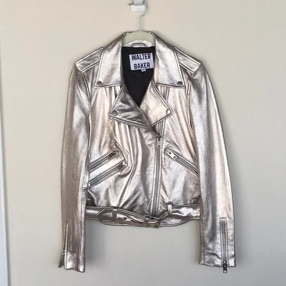 Walter Baker Gold Leather Jacket - Picture 4 of 7